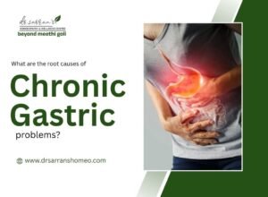 Root causes of chronic gastric problems including poor diet, stress, acidity, and digestive disorders explained visually