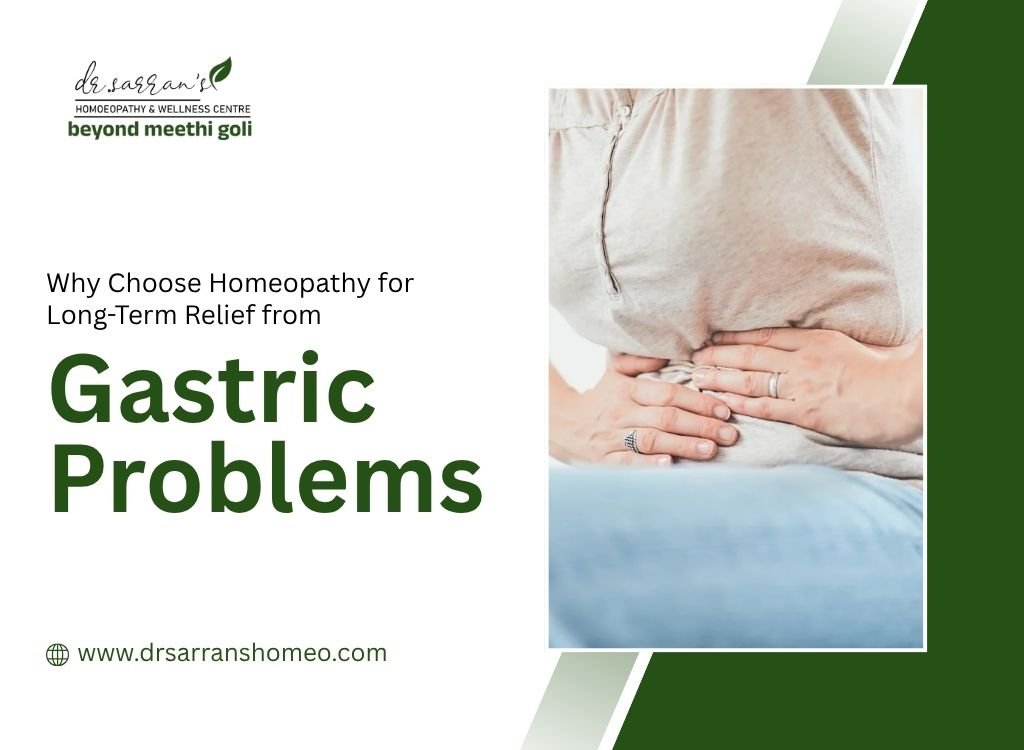 Person holding their stomach due to gastric discomfort, representing natural homeopathic treatment for acidity, gas, and digestive problems.